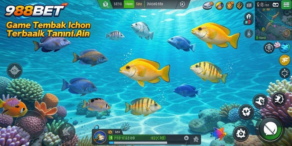 Gameplay seru dan menantang dari 988BET yang penuh dengan ikan untuk ditembak.