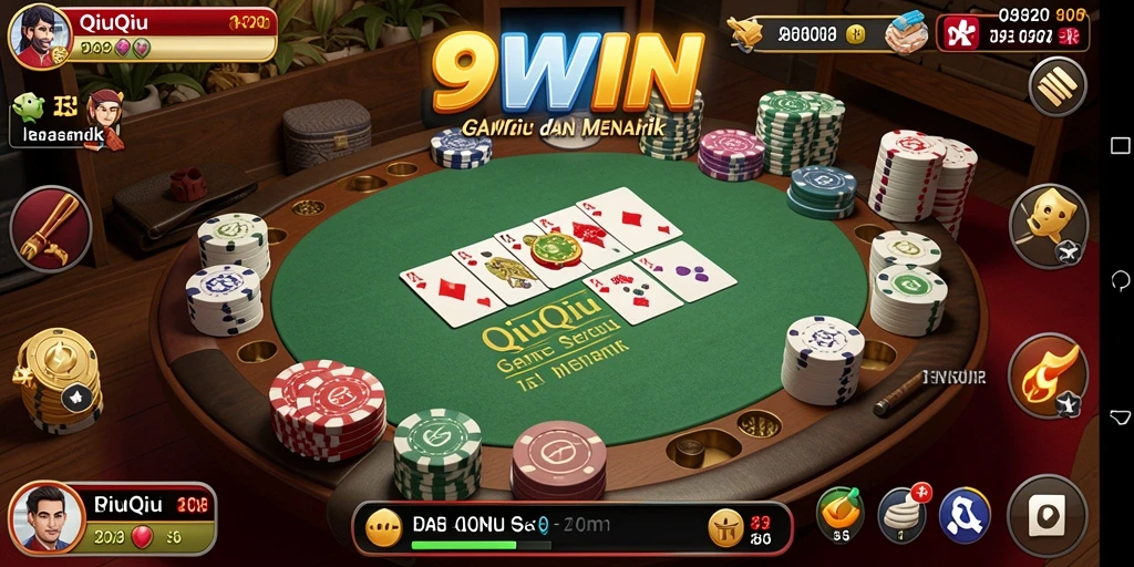 Screenshot gameplay 9WIN yang menunjukkan aksi seru QiuQiu.