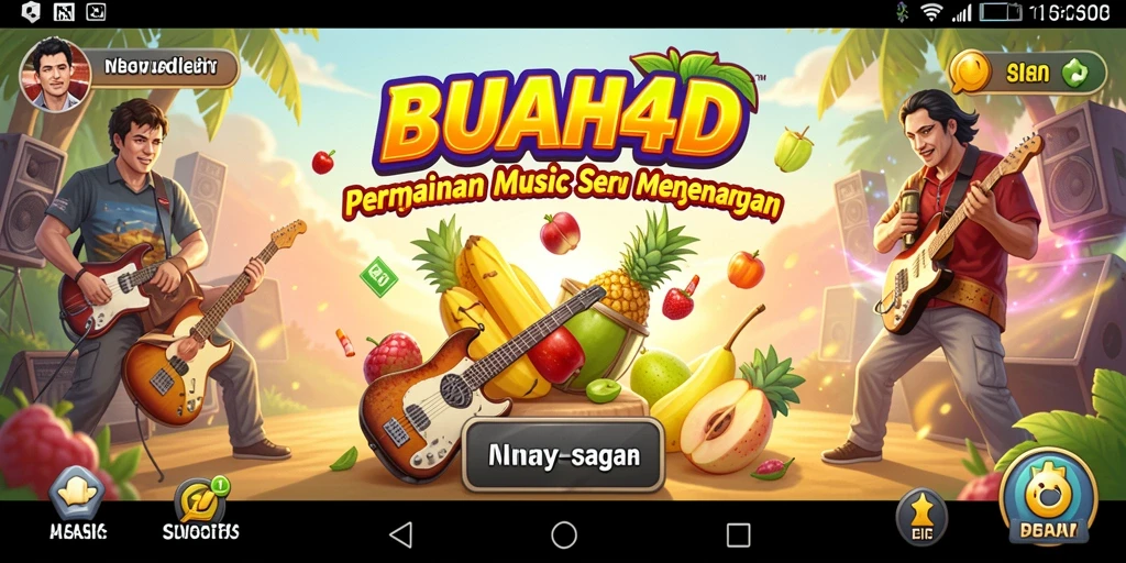 Tampilan gameplay seru dalam BUAH4D dengan lagu-lagu favorit.