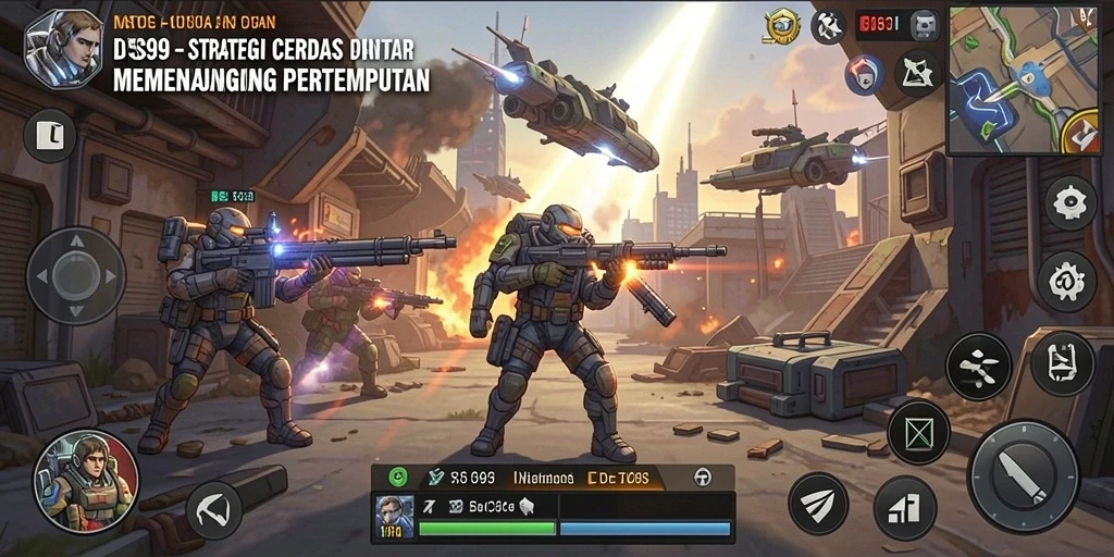 Tampilan gameplay DS99 dengan strategi mendalam dan grafis menarik.