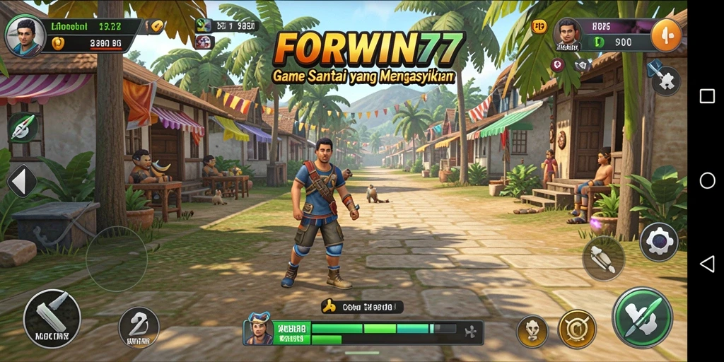 Tampilan gameplay mengasyikkan di FORWIN77 yang penuh warna.