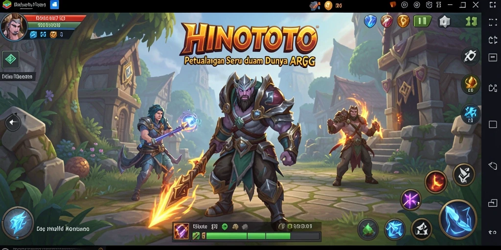 Tangkapan layar menampilkan aksi seru dalam game ARPG HINOTOTO.