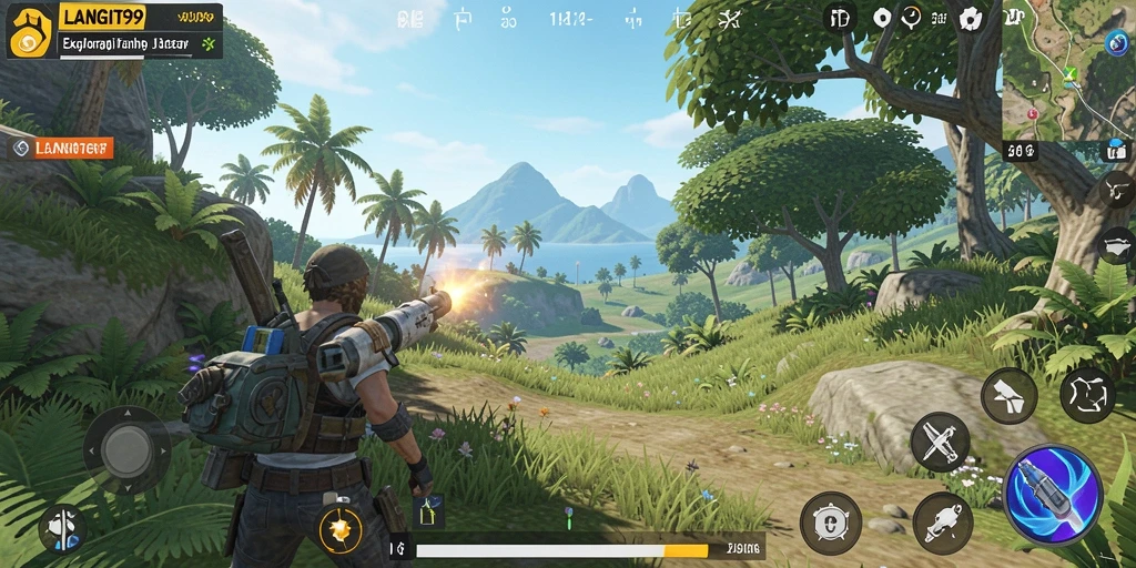 Screenshot gameplay LANGIT99 yang menunjukkan eksplorasi dunia terbuka.