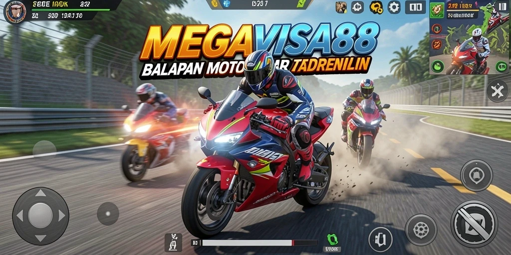 Tampilan gameplay seru dari balapan motor di MEGAVISA88.