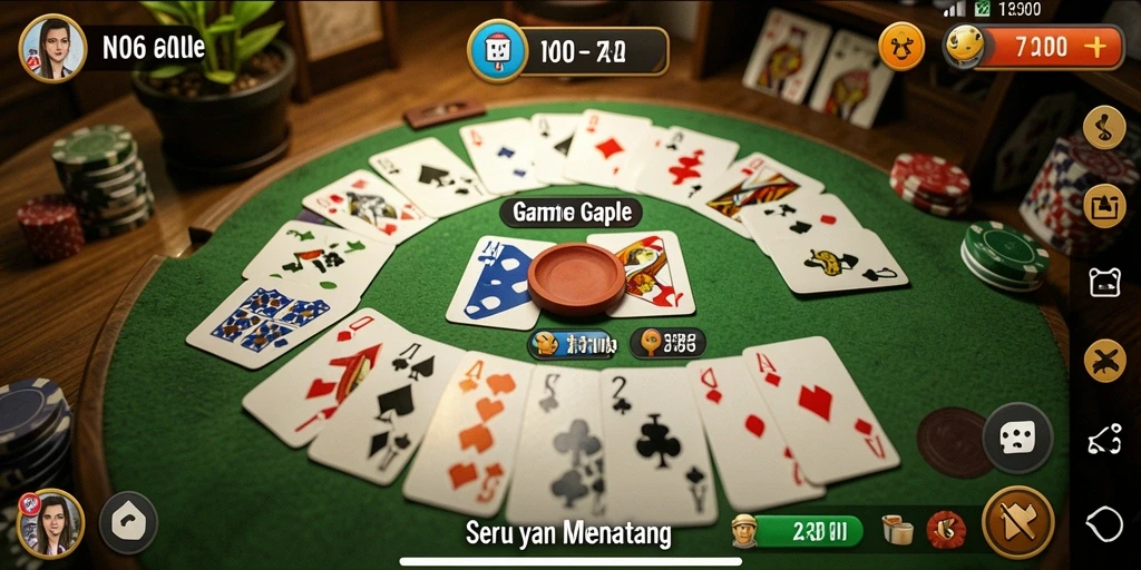 Tampilan gameplay seru di N06 dengan kartu Gaple.