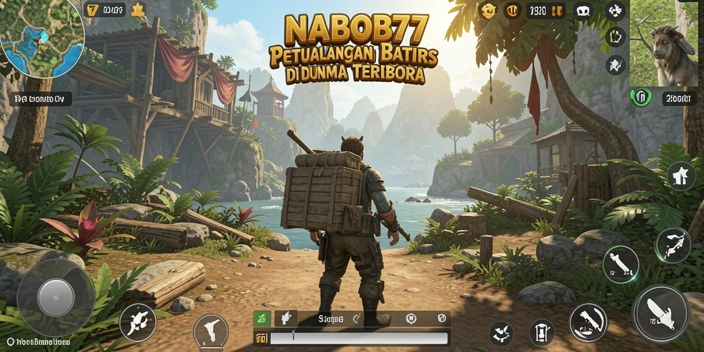 Screenshot gameplay NABOB77 menampilkan petualangan di dunia terbuka.