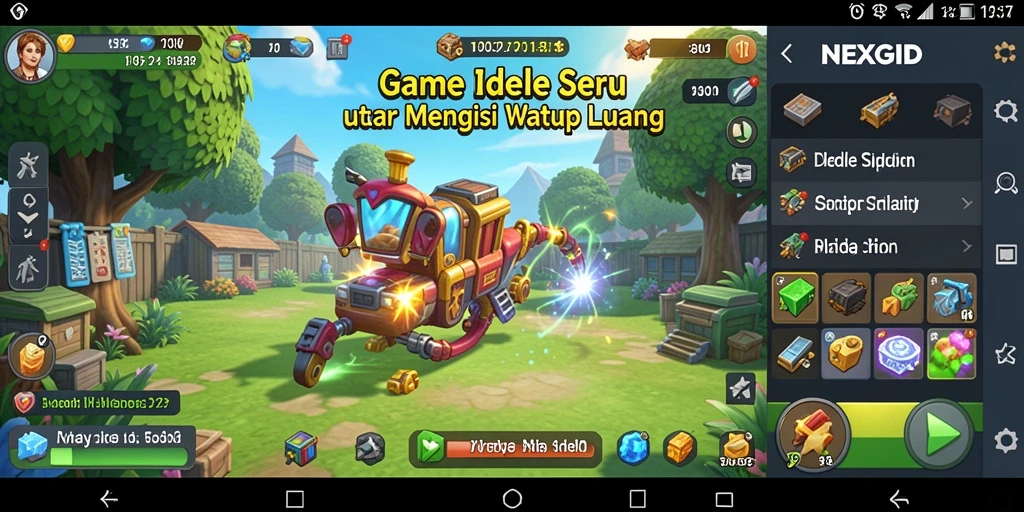 Tampilan gameplay seru dalam NEXGID dengan karakter yang sedang beraksi.