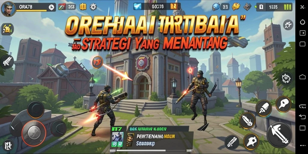 Screenshot gameplay ORA78 menampilkan aksi Tower Defense yang dinamis.
