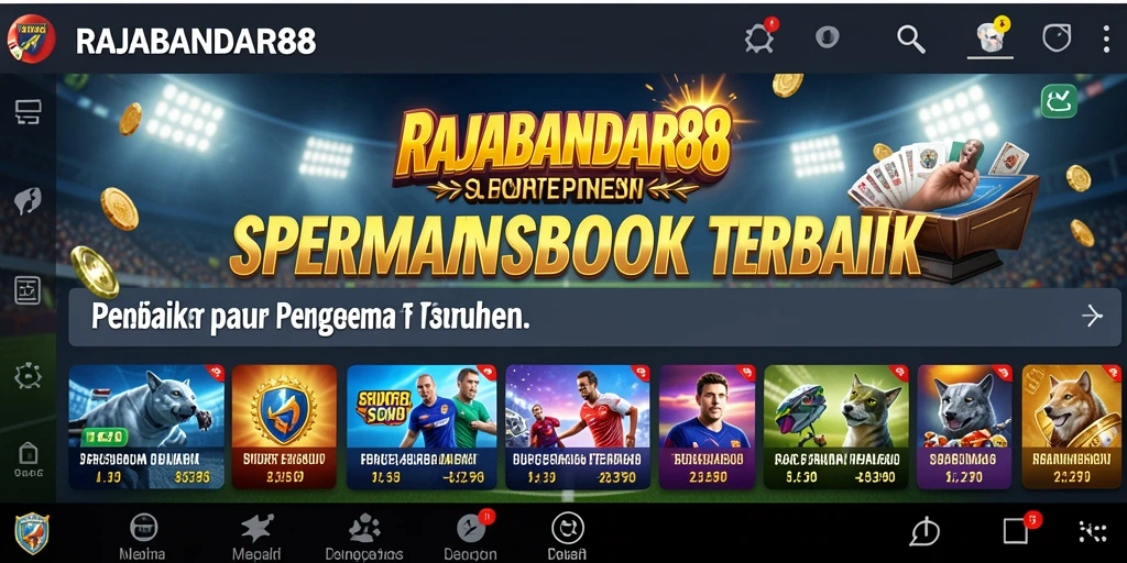 Screenshot menunjukkan antarmuka pengguna yang dinamis dan menarik dari RAJABANDAR88.