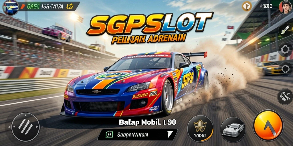 Tampilan gameplay seru dalam balapan mobil SGPSLOT.